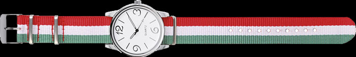 Orologio da polso con cinturino tricolore Italia