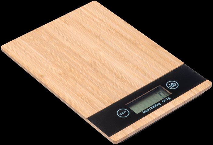 Bilancia digitale da cucina in bambù