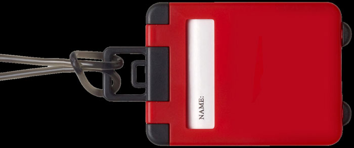 Porta cartellini per valigia in plastica