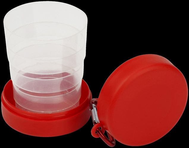 Bicchiere telescopico con moschettone