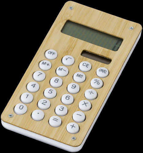 Calcolatrice tascabile in bambù