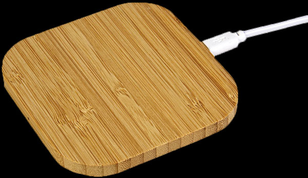 Caricabatterie wireless in bambù