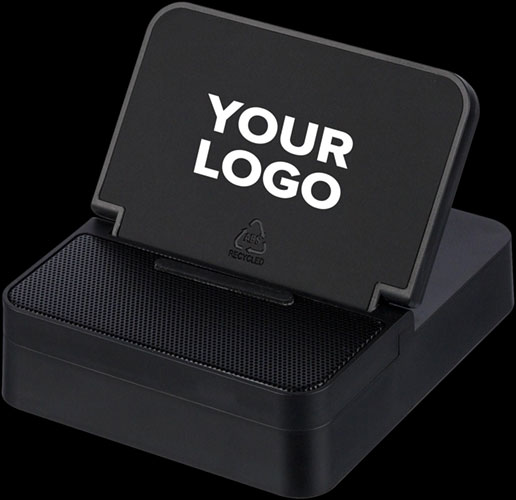 Caricabatterie wireless con supporto e cassa acustica