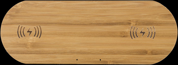 Caricabatterie wireless in bamboo doppia posizione
