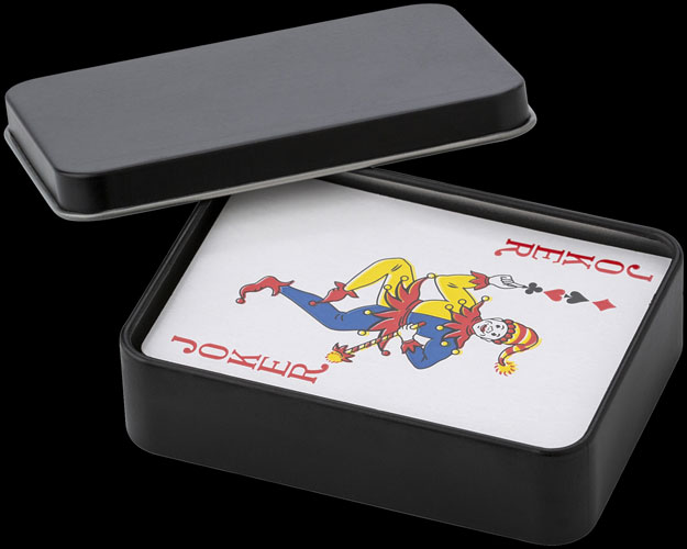 Mazzo di carte da gioco in astuccio latta