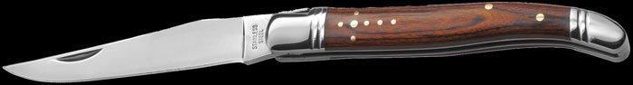 Coltello a scatto in acciaio e legno