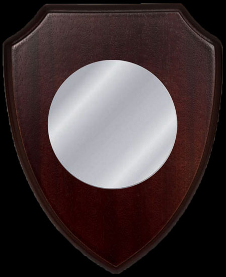 Crest in legno a forma di scudo