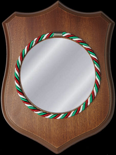 Crest legno con cordoncino tricolore