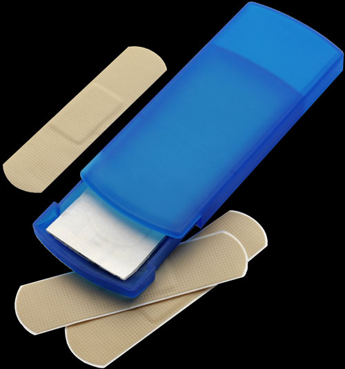 Kit primo soccorso con astuccio in plastica
