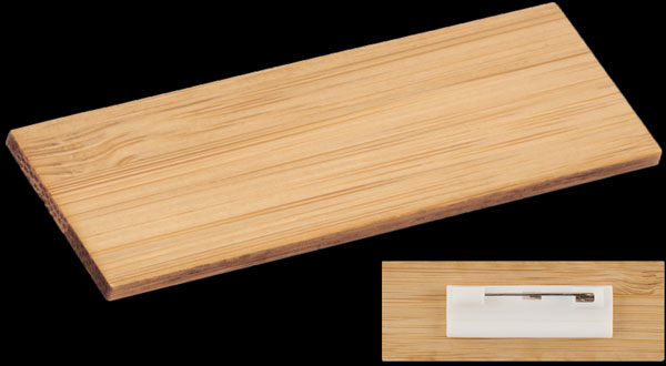 Badge porta nome in legno di bambù