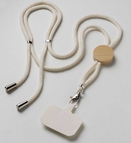 Cordino porta badge con inserto in legno stampabile
