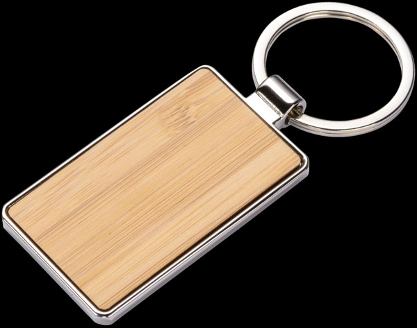 Portachiavi rettangolare in legno e metallo