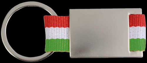Portachiavi in metallo con nastro in nylon