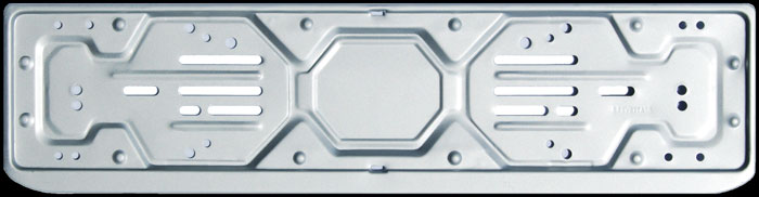 Portatarga posteriore in metallo verniciato grigio