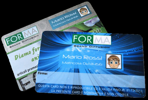 Tessere con stampa digitale diretta