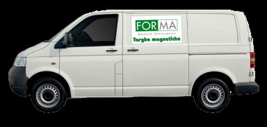 Targa magnetica su furgone Forma