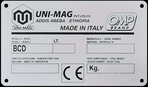 Targhette in alluminio stampate