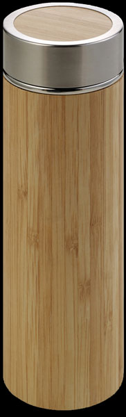 Thermos in acciaio e bamboo